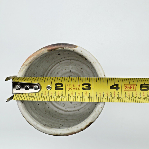 Studio Art Pottery Goblet Chalice Cup Textured Glazed Brown Gray Stoneware #3 - Picture 7 of 9